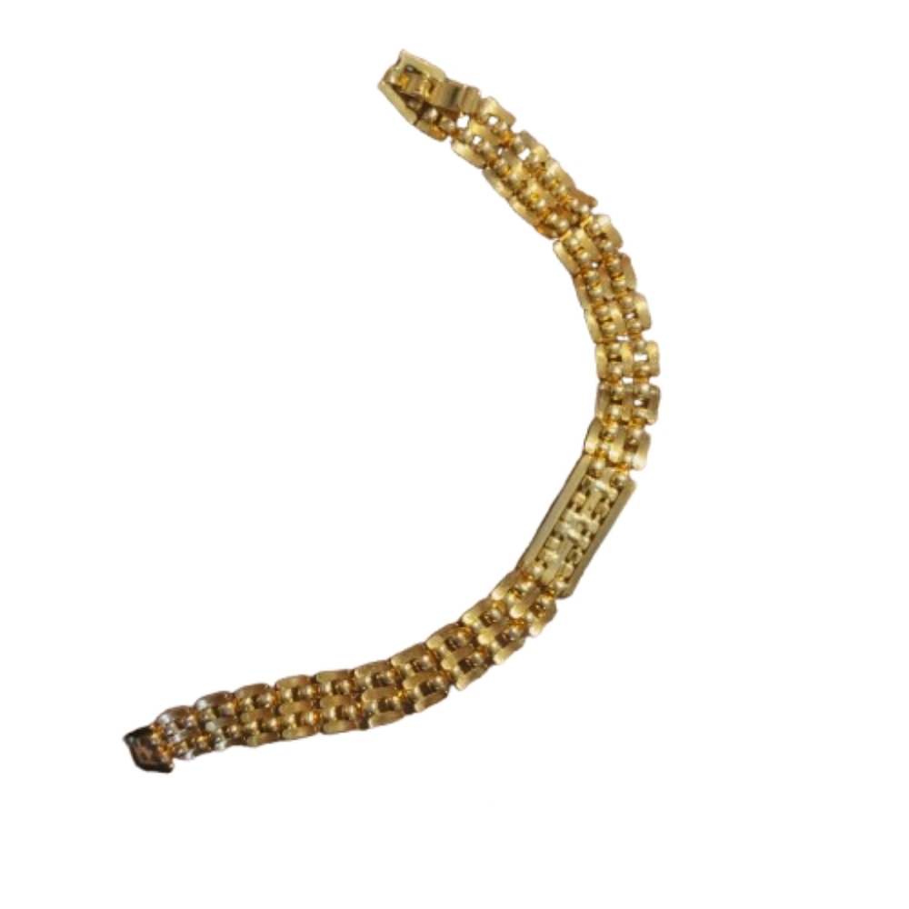 Elegant Gold-Tone Bracelet With Rhinestones - Picture 4 of 5